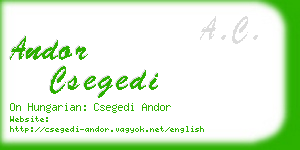 andor csegedi business card